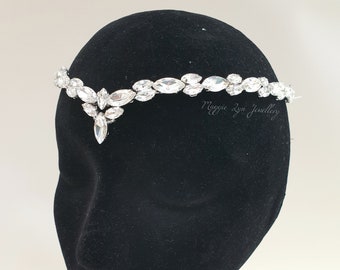 Crystal forehead band - Forehead headpiece - Bridal Forehead Jewellery - Forehead Jewelry - Forehead tiara - Crystal, Bridal hair piece. UK