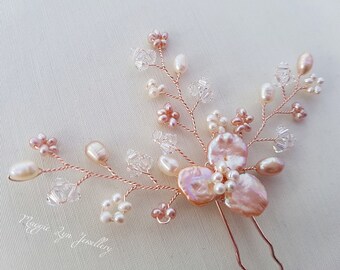 Rose Gold Bridal hair pins - Blush pink Hair pins, Rose Gold Hair pins, Wedding hair pins, Bridal hair pin, blush bridal hair accessories