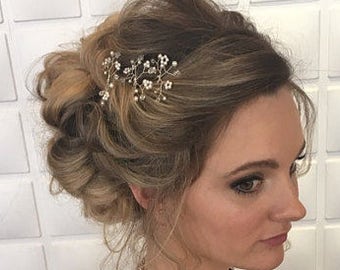 Wedding hair pins - Bridesmaid hair accessories - Bridal hairpins - Gypsophila hair pins - Pearl hair pins - Bridal hair accessories - UK