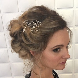 Wedding hair pins - Bridesmaid hair accessories - Bridal hairpins - Gypsophila hair pins - Pearl hair pins - Bridal hair accessories - UK