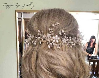 Accesorios para el cabello de boda - Enredadera para el cabello de novia - Enredadera para el cabello de boda, Enredadera para el cabello con perlas, Tocado de novia, Tocado de novia, Tocado de boda, Reino Unido