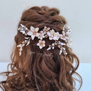 Rose Gold hair comb wedding, Rose gold hair piece wedding, Rose gold hair vine, Bridal hair comb Rose Gold headpiece, Hair accessory wedding