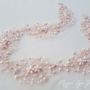 Rose Gold Wedding hair piece - Rose Gold headpiece - Rose gold hair piece - Blush hair accessories - Pink Bridal hair accessories, UK, Bride