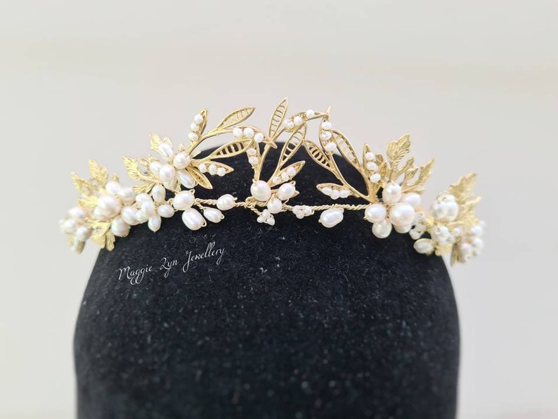 Gold Leaf Crown Gold Leaf Bridal Tiara Gold Leaf Tiara Etsy