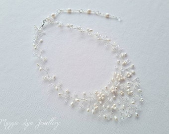 Collier de mariée en perles d'eau douce - Bijoux de mariée - Bijoux de mariée, Collier de mariage, Bijoux de mariage et Bijoux de mariage