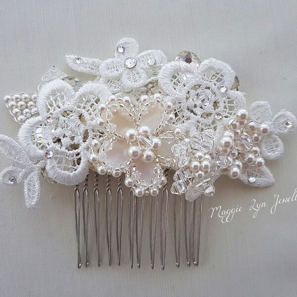 Lace Bridal Comb - Etsy