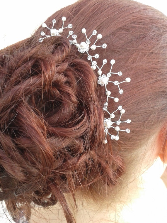 Bridal Wedding Hair Pins A Set Of Handmade Swarovski Crystal Etsy