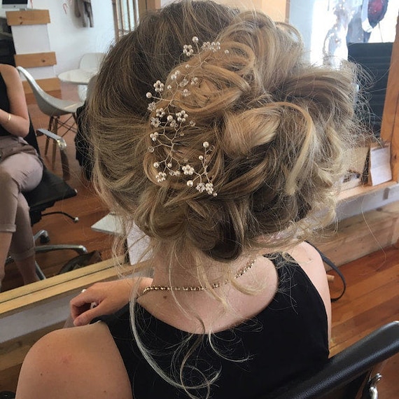 Gypsophila Baby Breath Bridal Wedding Hair Pins Swarovski Etsy