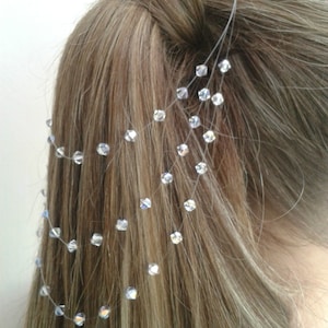Crystal Hair chain - Crystal hair vine -  Illusion hair vine, wedding hair accessories, Prom hair accessories, bridesmaids hair accessories