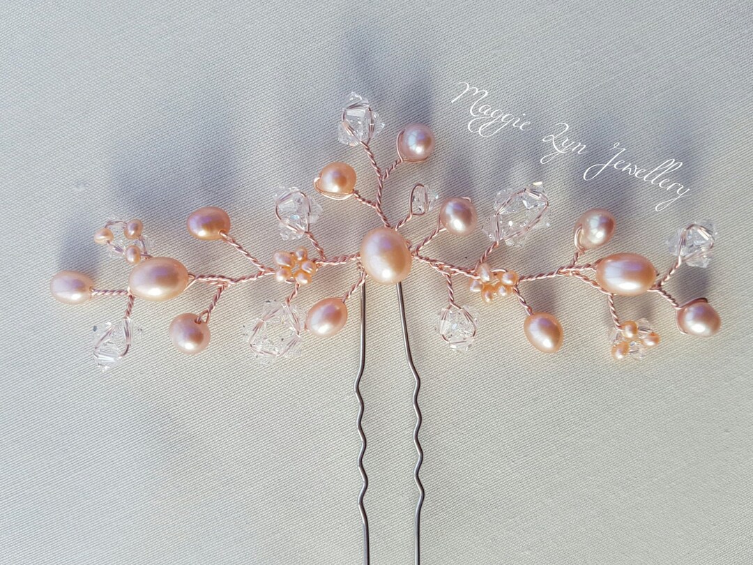 Blush Pink Wedding Hair Accessories Pink Bridal Hair Pins Rose Gold — free download