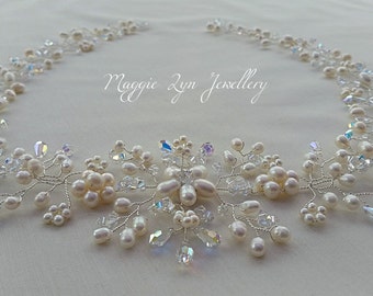 Accessoires de cheveux de mariage en cristal - Coiffe de mariée - Tige de cheveux de mariée - Pièce de cheveux de mariée - Accessoires de cheveux de mariée - Pièce de cheveux de perle - Royaume-Uni