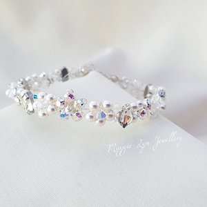 Crystal Bridal bracelet - Silver Wedding bracelet - Crystal bracelet - Prom Bracelet - Sweet 16 bracelet, Bridal Jewellery, wedding jewelry