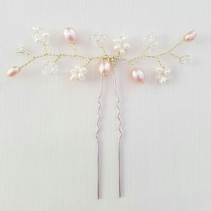 Süßwasserperle Haarnadeln - Blush rosa gold Braut Haarnadeln - Hochzeit Haarnadeln - Braut Haarschmuck, Hochzeit Haarschmuck