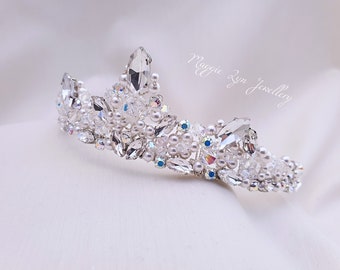 Braut Tiara - Hochzeit Tiara - Brautkrone - Kristall Tiara - Prinzessin Tiara - Hochzeitskrone - Disney Tiara - Drei Zinnen Tiara - Abschlussball Tiara