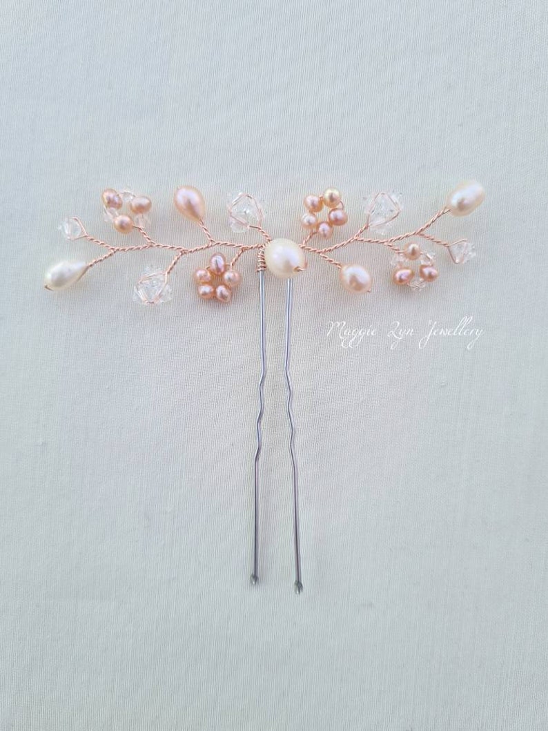 Rose Gold Bridal Hair Pins Wedding Hair Pins Blush Pink Etsy UK