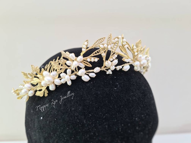 Gold Leaf Crown Gold Leaf Bridal Tiara Gold Leaf Tiara Etsy