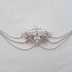 Crystal hair piece wedding - Bridal Crystal headpiece, Crystal Hair Accessories - Crystal hair clip, Bridal headpiece, Bridal hair piece, uk