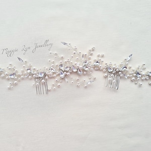 Wedding headpiece - Pearl headpiece - Bridal hair vine - Wedding hair vine - Pearl hair vine - Pearl Hair piece - Bridal headpiece - UK