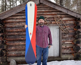 90s Vintage K2 Eldorado 163 Snowboard. Made in the USA. Red white and blue. See details for measurements and condition.