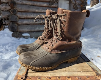 LL Bean Vintage Duck Boots W/ Goretex Removable Brown and