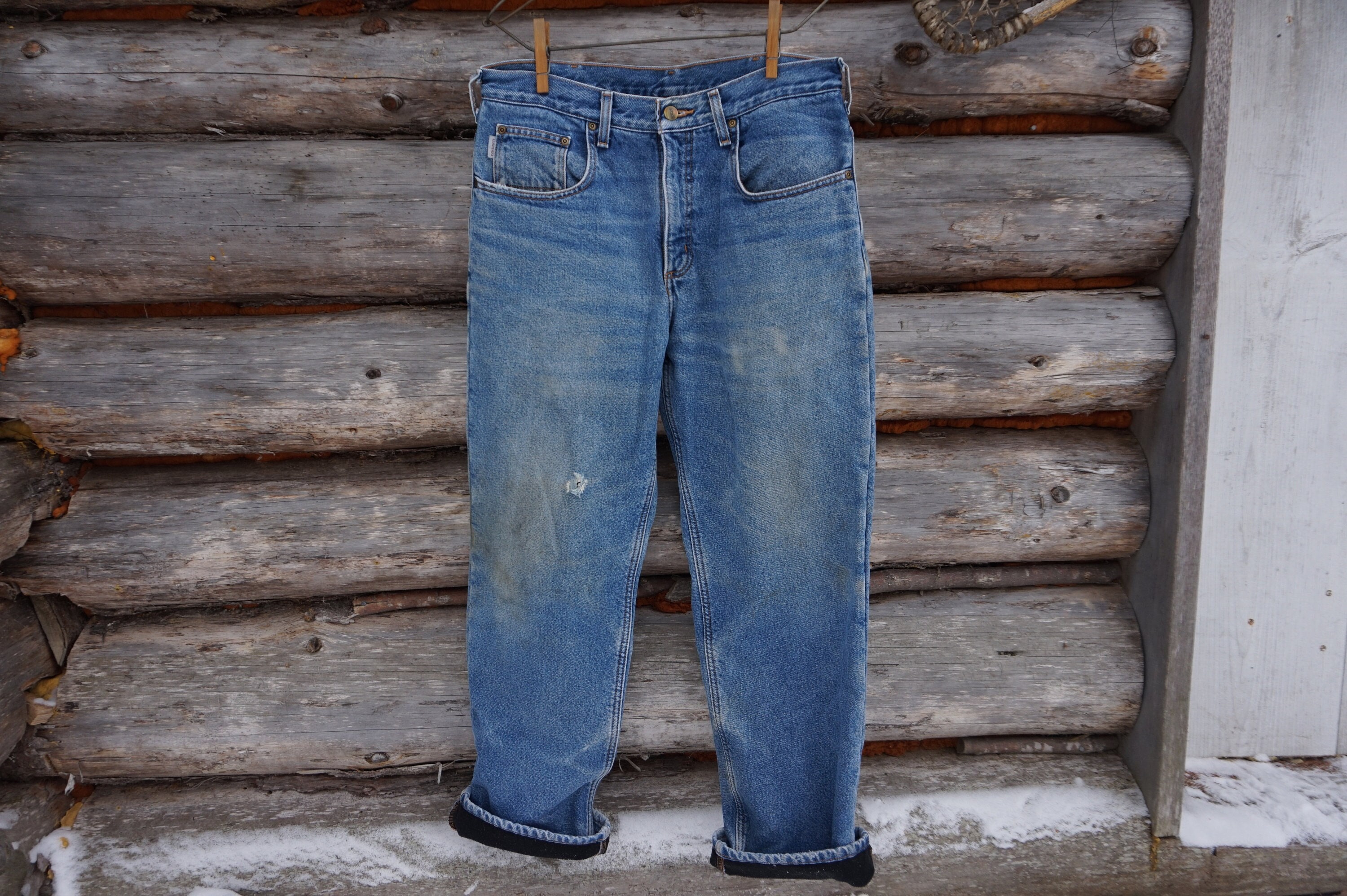lined work jeans