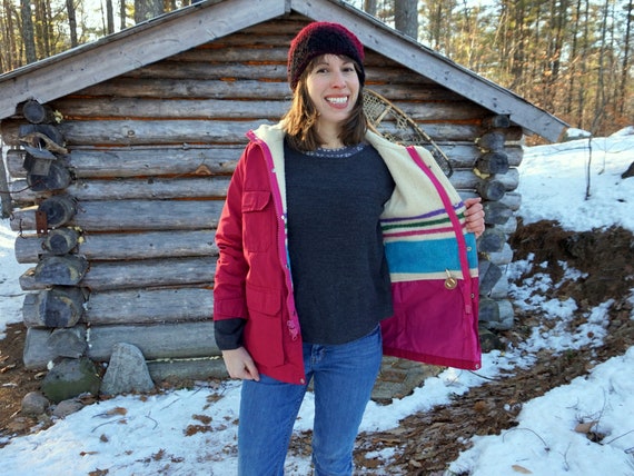 Woolrich USA Blanket Lined Women's Pink Hooded Par