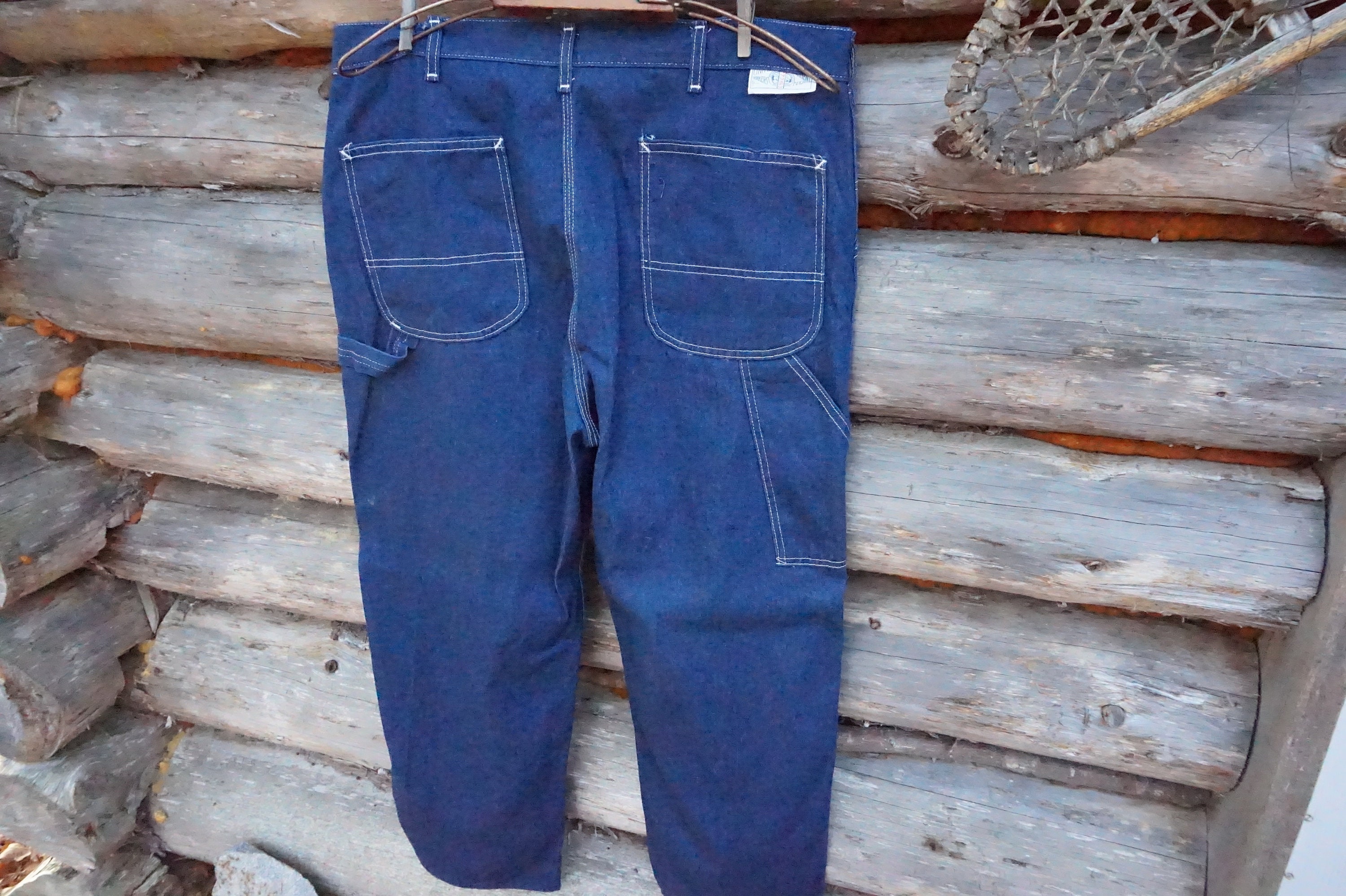 oshkosh W34 L34 70s DEADSTOCK 洗濯済 古着 80s USA製 Oshkosh B'gosh ペンキ 濃紺 100%コットン