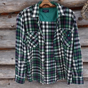 70s Vintage Acrylic Plaid Shirt. Sportabouts Big Yank brand. Men's Large XL. See Details. image 5