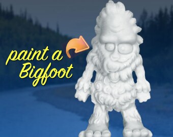 DIY, peignez votre propre sasquatch. Trouver Bigfoot est difficile. En peindre un, c'est facile. Jouet en vinyle à collectionner