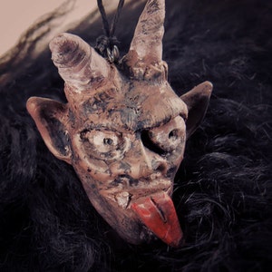 Handmade Krampus Ornament - Dark Holiday Gothic Christmas Decor - Horror Movie Gift - Sculpted & Hand-Painted Krampus Resin Ornament