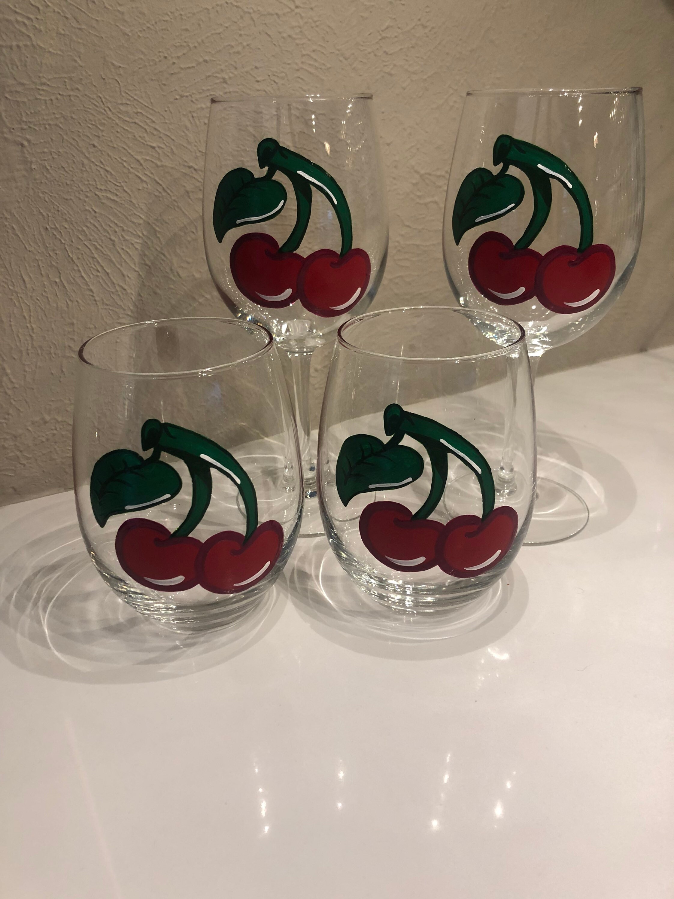 Cherry Wine Glasses - Etsy