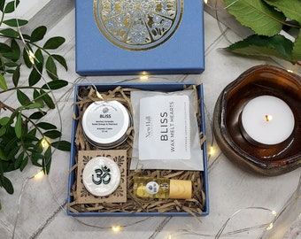 Little Box of Om, Yogic Gift Box: Om Pin, Aromatherapy, Vegan Wax Melts
