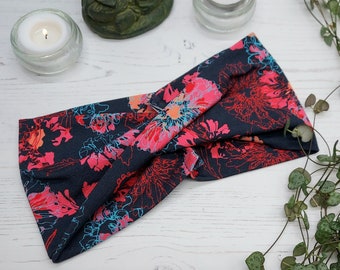 Twist Yoga Headband: Patterned Cotton Stretch Fabric