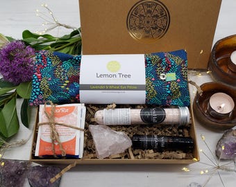 And Breathe.. Yoga Gift Box: Holistic Relaxation Set with Lavender Eye Pillow or Eye Mask