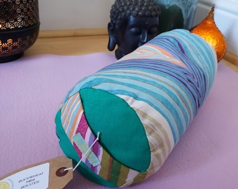 Chevron Stripe Mini Yoga Bolster: Organic Buckwheat Fill