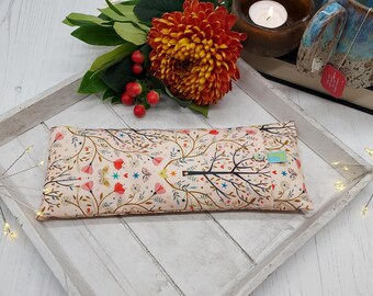 Lavender Wheat Eye Pillow: Pink Tree Cotton Cover, Scented Relaxation