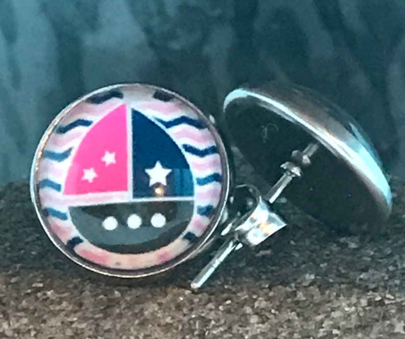 Sailboat Studs Sailboats Sailboat Jewelry Cute Sailboat Earrings Nautical Earrings Nautical Gifts Sailboat Earrings Cute Summer Studs