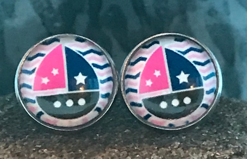 Sailboat Studs Sailboats Sailboat Jewelry Cute Sailboat Earrings Nautical Earrings Nautical Gifts Sailboat Earrings Cute Summer Studs