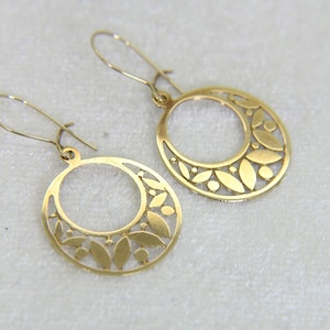 9ct Gold Disc Drop Earrings
