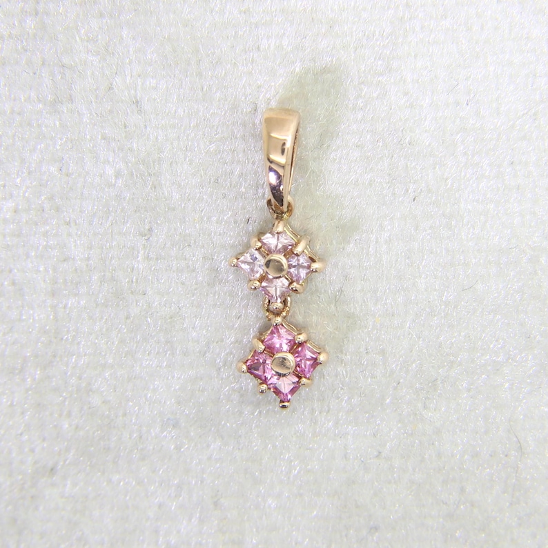 9ct Rose Gold Pink Spinel Pendant - 21mm Natural Gemstone, Hallmarked image 1