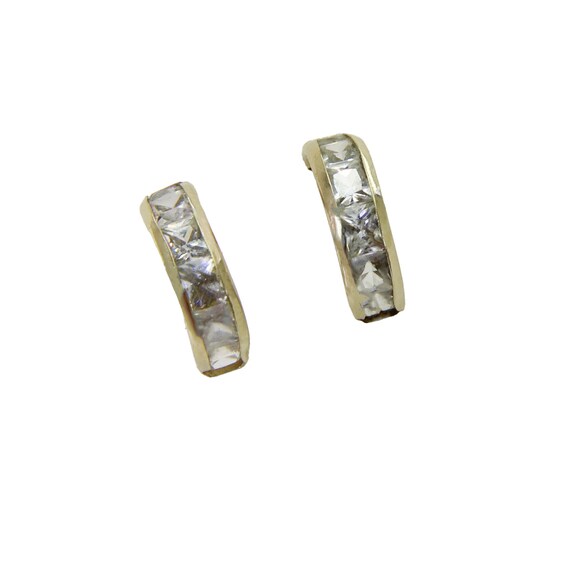 9ct gold cubic zirconia hoop earrings sale