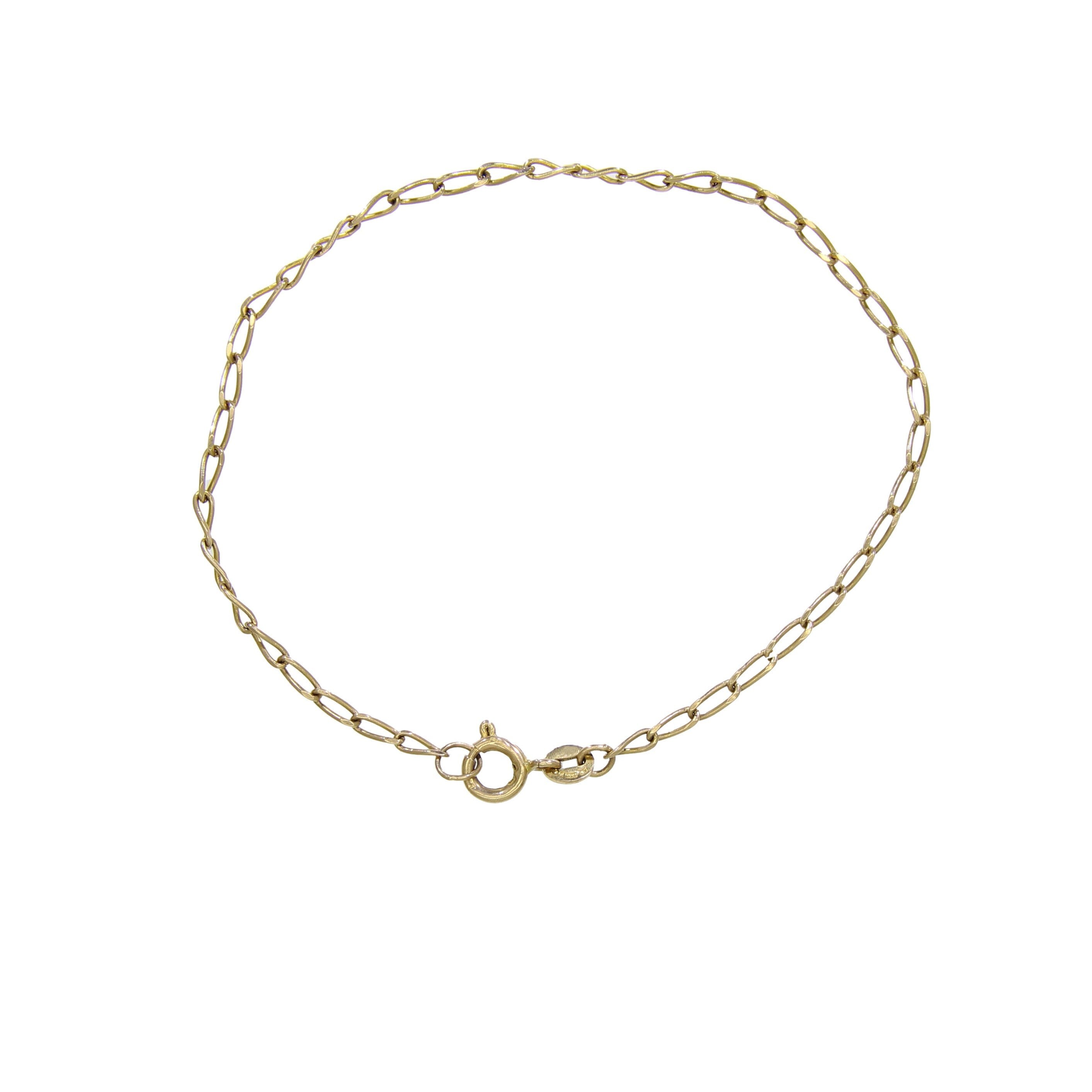 Sparkly 9ct Yellow Gold Anklet 9K Solid Gold 1mm Shiny Chain Anklet 7'' to  11