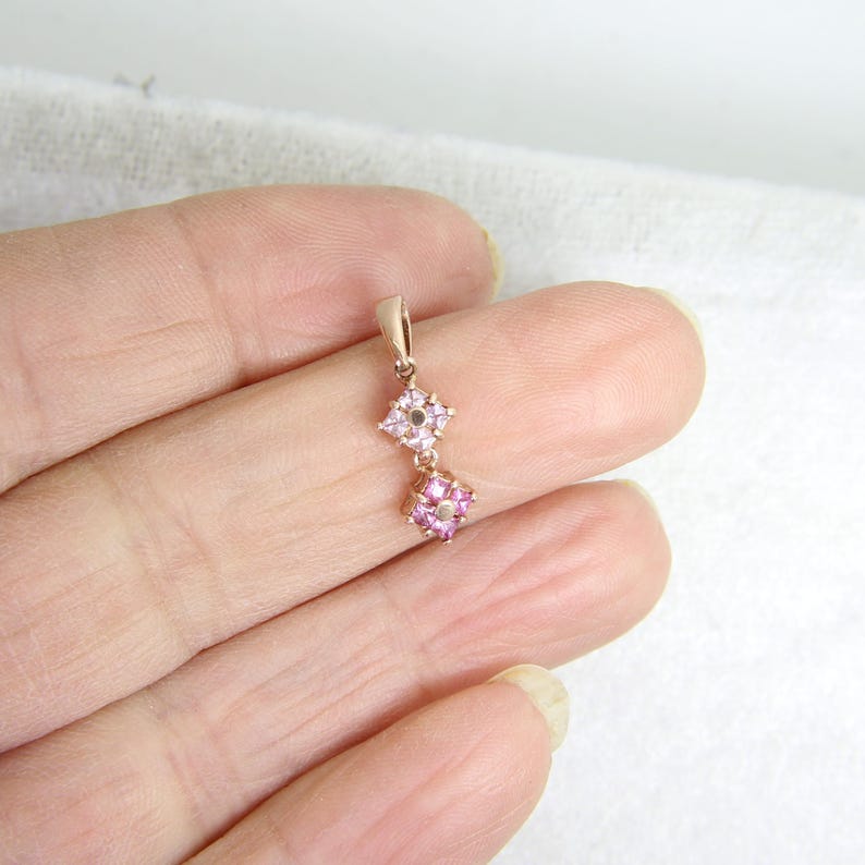 9ct Rose Gold Pink Spinel Pendant - 21mm Natural Gemstone, Hallmarked image 4