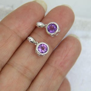 9ct White Gold Amethyst Stud Earrings