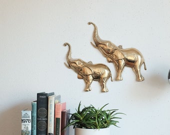 Brass Elephant Wall hangings - Pair