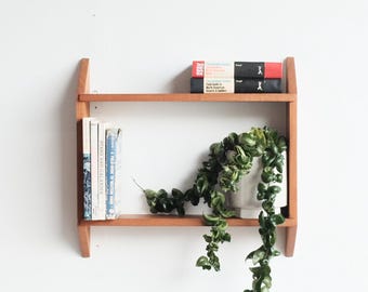Lovely Danish MCM Teak hanging two tiered shelf