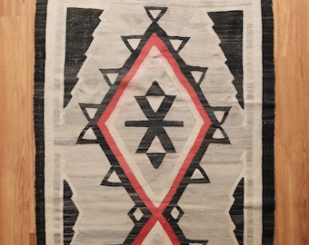 Antique Navajo Rug - Rare c. 1910 geometric motif, southwest bohemian chic, boho chic, mid century