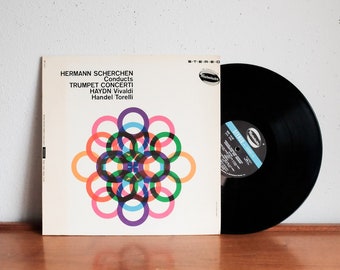 Vinyl LP German Scherchen trumpet Concerti with Lovely MCM graphic design cover