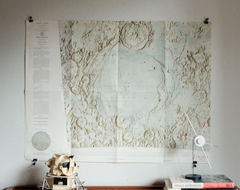 Lunar Chart Lac 93 April 1963 - Lunar Chart of Mare Humorum Map 1960's Mid Century