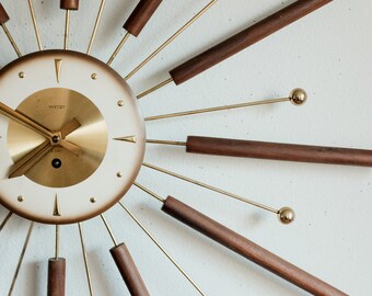 vintage outdoor pedestal clock weather station vintage mid century welby starburst clock tested working rare wind up version century clock etsy vintage outdoor pedestal clock weather station vintage mid century welby starburst clock tested working rare wind up version century clock etsy